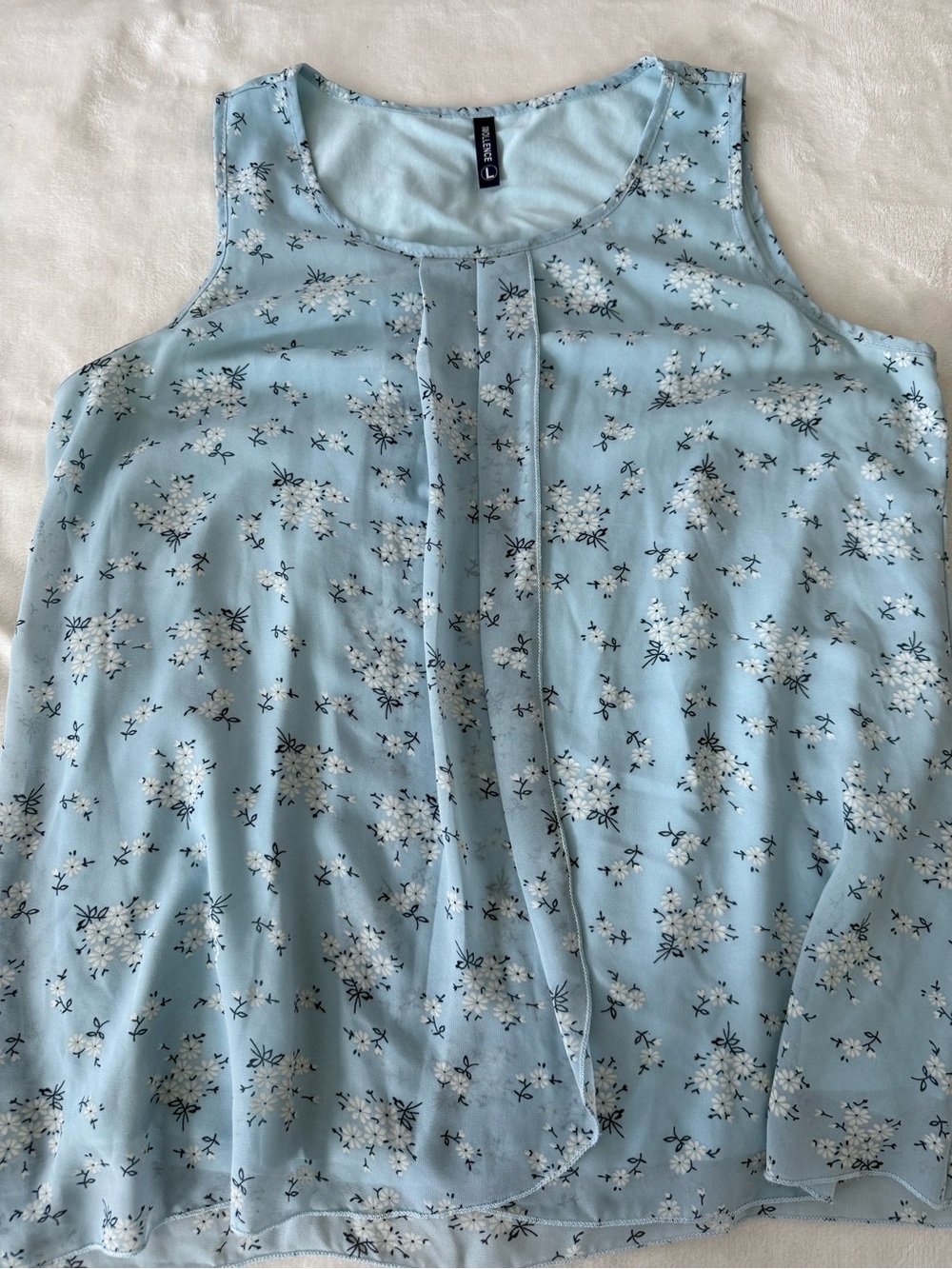 Iwollence Women’s Summer Femine Light Blue Tank Top Blouse Size Large E09 Lined